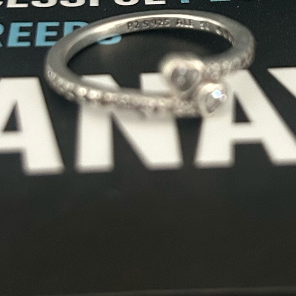 Two Sparkling Hearts Ring 7.5 - Picture 9 of 9
